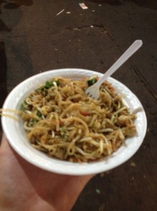 Pad Thai as a drunk meal is a bit of a novelty for me, but there were dozens of carts serving them along Khao San.