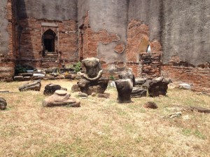 Decaying status inside the temple ruins.