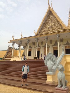 In front of the main temple.