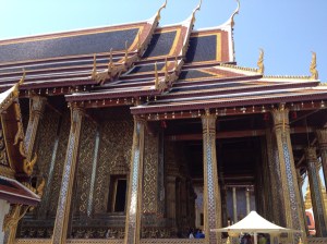 View from outside the temple of the Emerald Buddha.