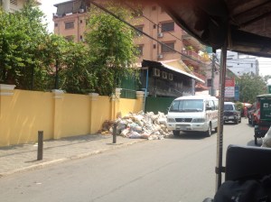 View of the street from my tuk tuk to the hostel.