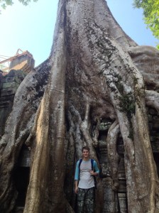 Myself with the 'Tomb Raider tree'.