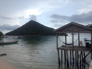 View from the dock at Koh Rong Samelon.