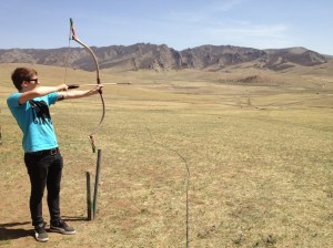 Trying out my archery skills - there's a reason there's no photos of the target...
