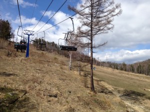 Chairlift up the hill.