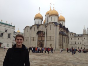 Outside the Assumtpion Cathedral in the Kremlin.