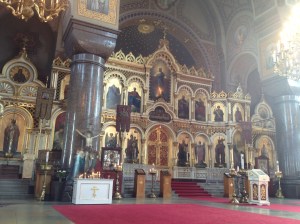 Inside the orthodox cathedral.