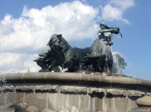 Close up of Gefion and her sons.