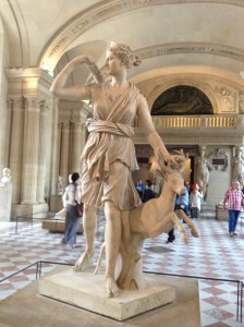 Sculpture of Diana, Roman goddess of the moon.