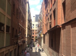 Tiny side streets of Barcelona.