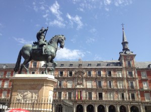 Statue of Felipe III in Plaza Mayor.