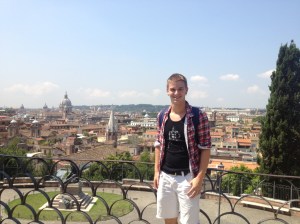 View of Rome from the top of Pincio Hill. 