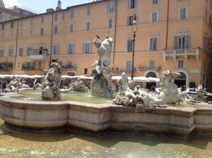 The Neptune Fountain in Piazza Navona. 