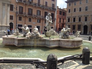 La Fontana del Moro, the Moor Fountain, in Piazza Navona.