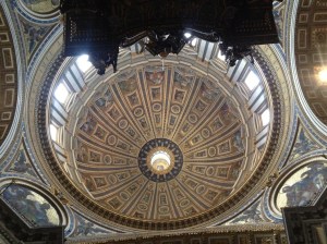 The Michelangelo Dome inside St Peter's Basilica. 