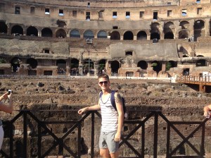 Inside the Colosseum.