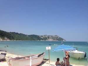 The refreshing blue waters of Portonovo Beach.