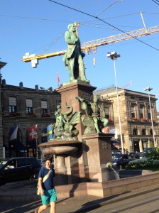 Statue of Richard Kissling, a Swiss sculptor, outside the train station.