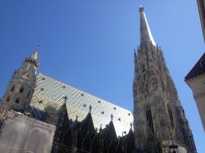 Stephansdom looking overhead. 