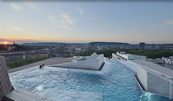 I wasn't able to take one, so I stole this photo from the Internet - but I couldn't not include a picture of the amazing rooftop spa and the view that it offered.