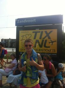 At the Zandvoort station after our afternoon at the beach. 