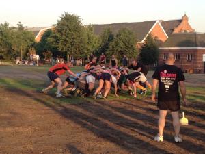 The scrum was one rugby technique that I decided not to take part in. 