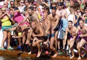 A photo of us jumping into the canal that made it onto a local news website.