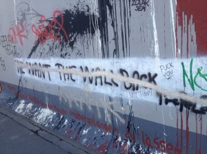 Even exchanges between graffiti like this I found fascinating, the ever changing face of the wall and the continuing history or perspectives. 