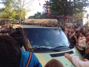 The van that gatecrashed our street party.