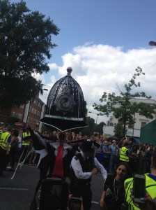 A float resembling the British police officers. 