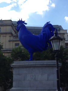 The big blue cock at Trafalgar Square. 