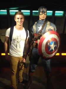 Saving the world with Captain America. 