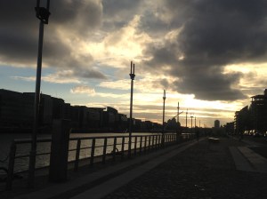 Sunset by the River Liffey.