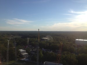 Six Flags: New Jersey at sunset. 