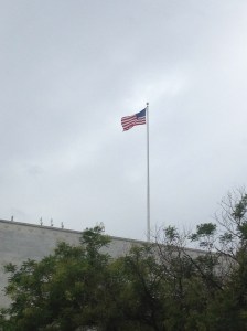 The US Flag atop the Library of Congress. 