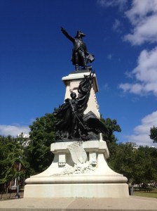 Statue of Comte de Rochambeau of France, one of the sculptures in Lafayette Square, the park that lies directly north of the White House.