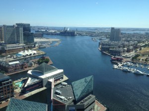 The view from 'The Top of the World' in the Baltimore World Trade Center.