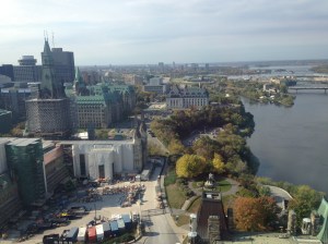 From the top of the tower on the top of The Hill, you could see almost all of Ottawa and off into the horizon. 