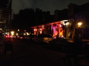 Houses along the French Quarter, decorated for the upcoming Halloween. 