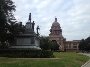 The scene of at the Texas state Capitol building. 